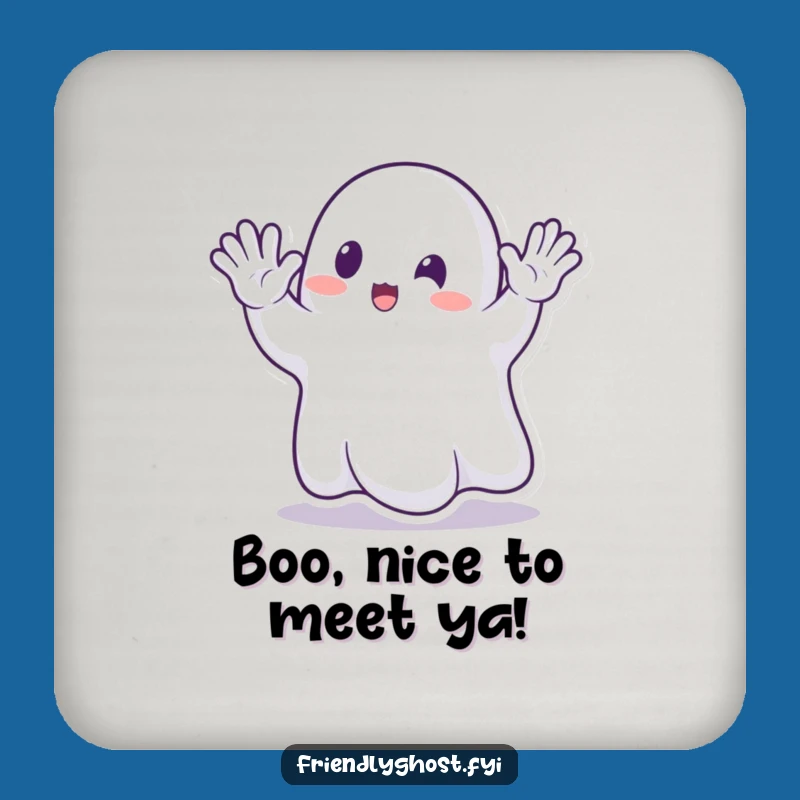 Funny Ghost Waving Coaster: Spectral Greetings for Humorous Table Protection