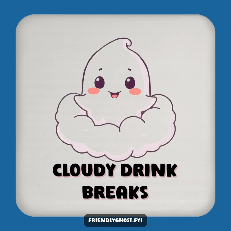 Funny Ghost Cloud Peeker Coasters: Protect Surfaces, Hilarious Touch for Drinkware