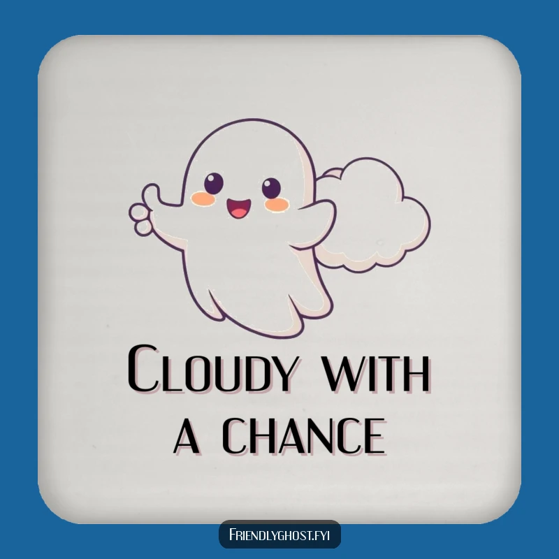 Funny Happy Ghost Coaster Set - Protect Surfaces with Good Vibes