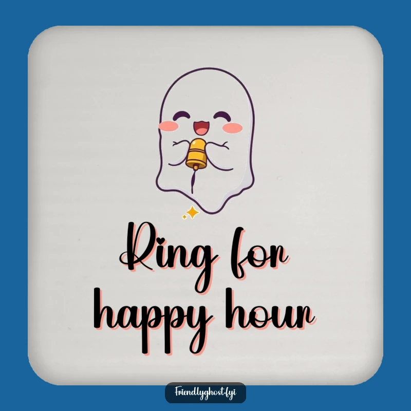 Funny Ghost Bell Ringer Coaster Set: Protect Surfaces with Cheerful Charm