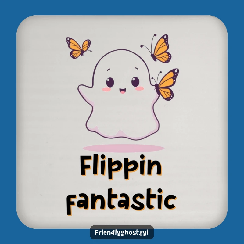 Funny Ghost Butterfly Surprise Drink Coaster: Shocked Surface Saver, Perfect Gift