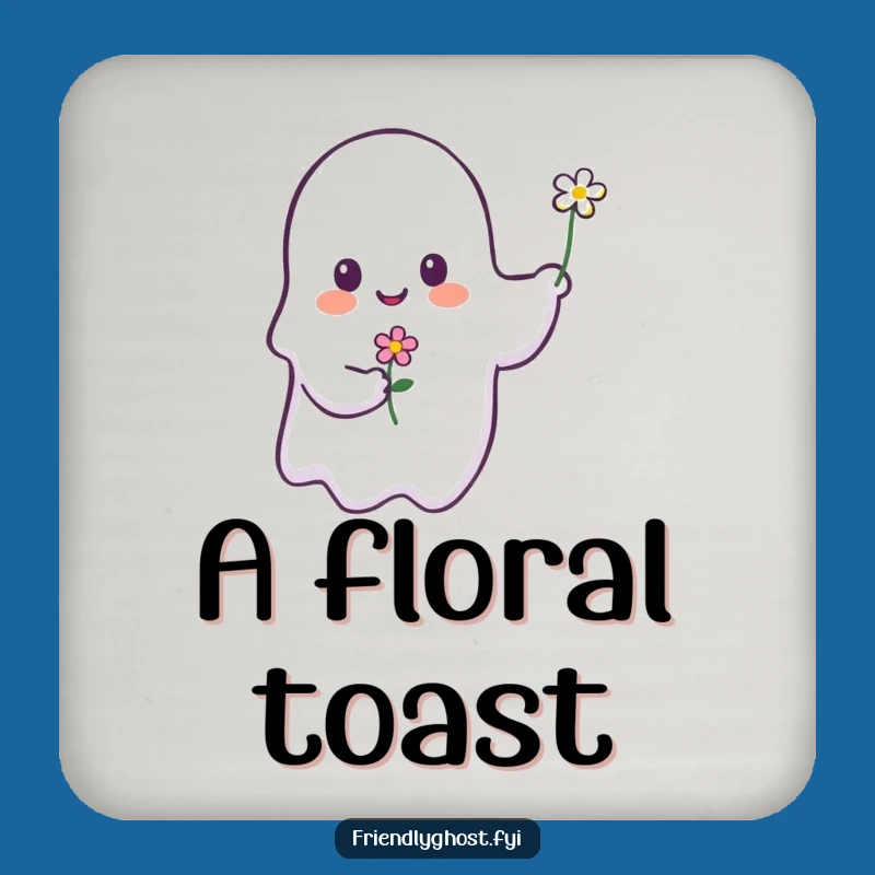 Funny Ghost Flower Drink Coaster: Protect Surfaces with Humorous Style