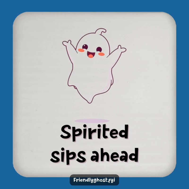 Funny Ghost Somesault Coaster - Protect Surfaces with Spectral Charm