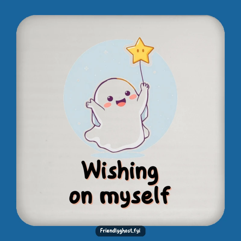 Funny Ghost Star Coaster: Celestial Protection for Humorous Tabletops