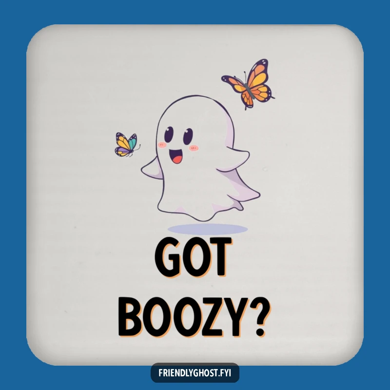 Funny Ghost Butterfly Drink Coaster: Protect Surfaces with Hilarious Charm