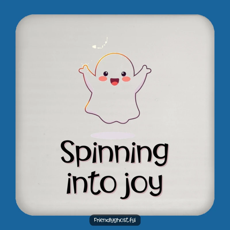 Funny Ghost Cartwheel Drink Coaster: Protect Surfaces with Ethereal Humor!