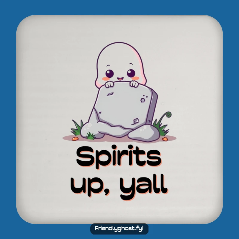 Funny Ghost Peeking Tombstone Drink Coaster - Spooky Protection for Your Surfaces