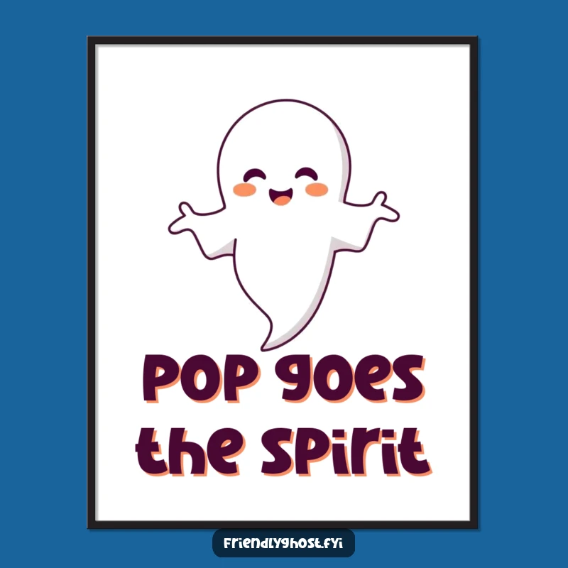 Funny Ghost Bubble Embrace Poster: Whimsical Wall Art for a Cheerful Space