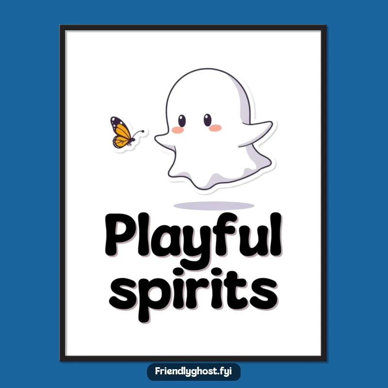 Funny Ghost Butterfly Poster - Delightful Art for Playful Spaces