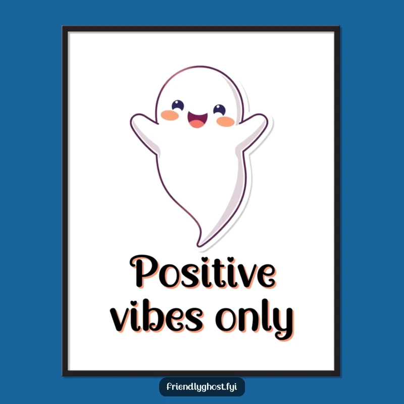 Funny Upside Down Ghost Print: Happy Floating Art, Quirky Wall Decor