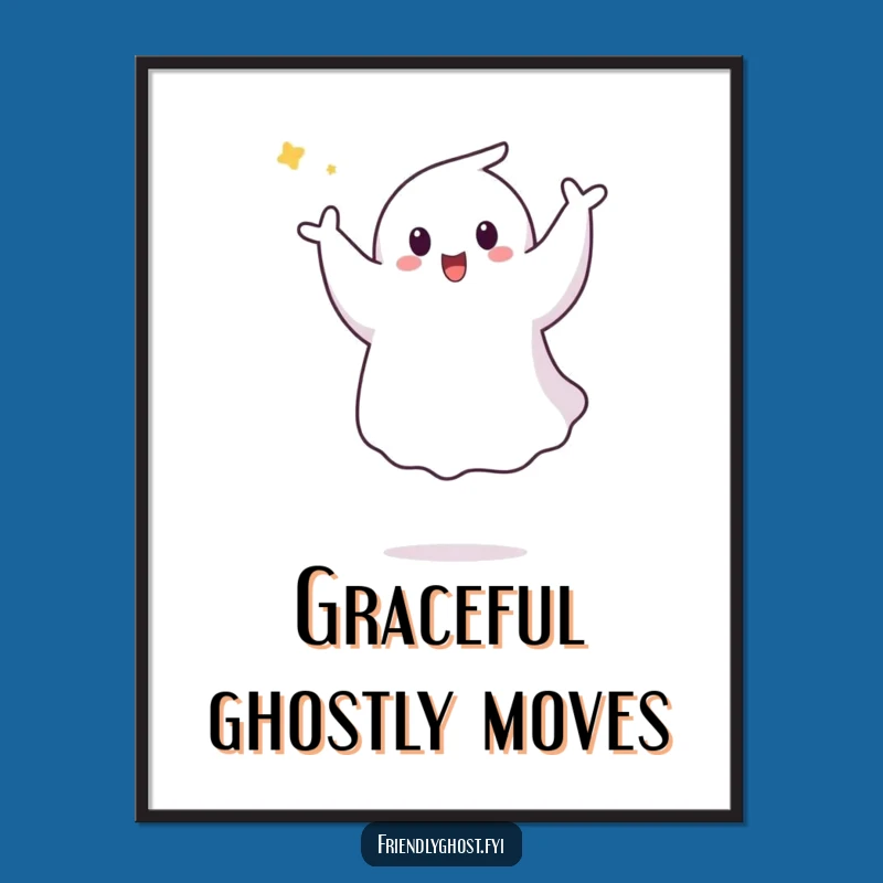 Funny Ghost Pirouette Poster: Dynamic Art, Hilarious Wall Decor for Dance Lovers
