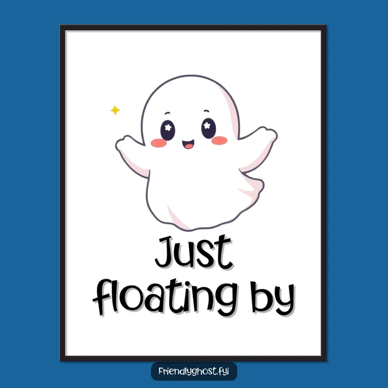 Funny Ghost Breeze Poster: Whimsical Wall Art for a Joyful Space