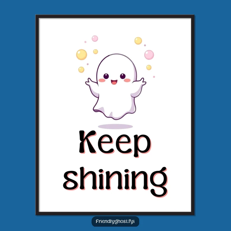 Funny Juggling Ghost Poster: Whimsical Art for Energetic Spaces Gift