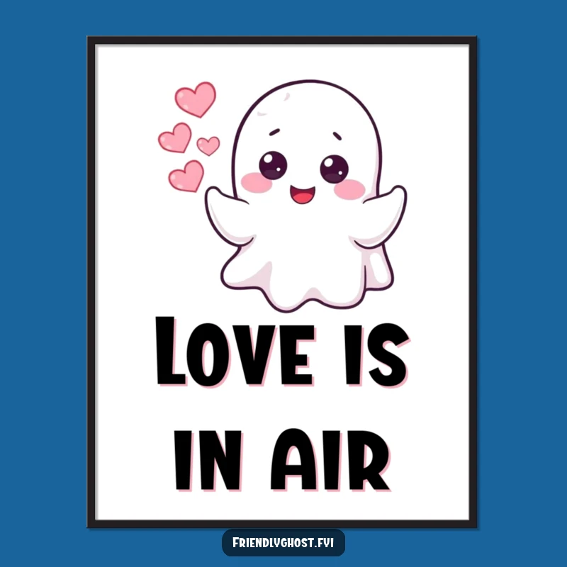Funny Ghost Heart Bubbles Poster: Add Love and Whimsy to Your Walls!