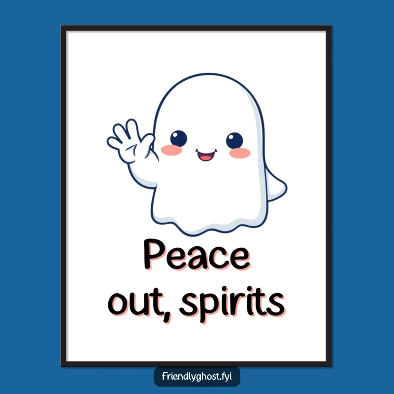 Funny Ghost Wave Poster - Whimsical Farewell Art, Gift Idea