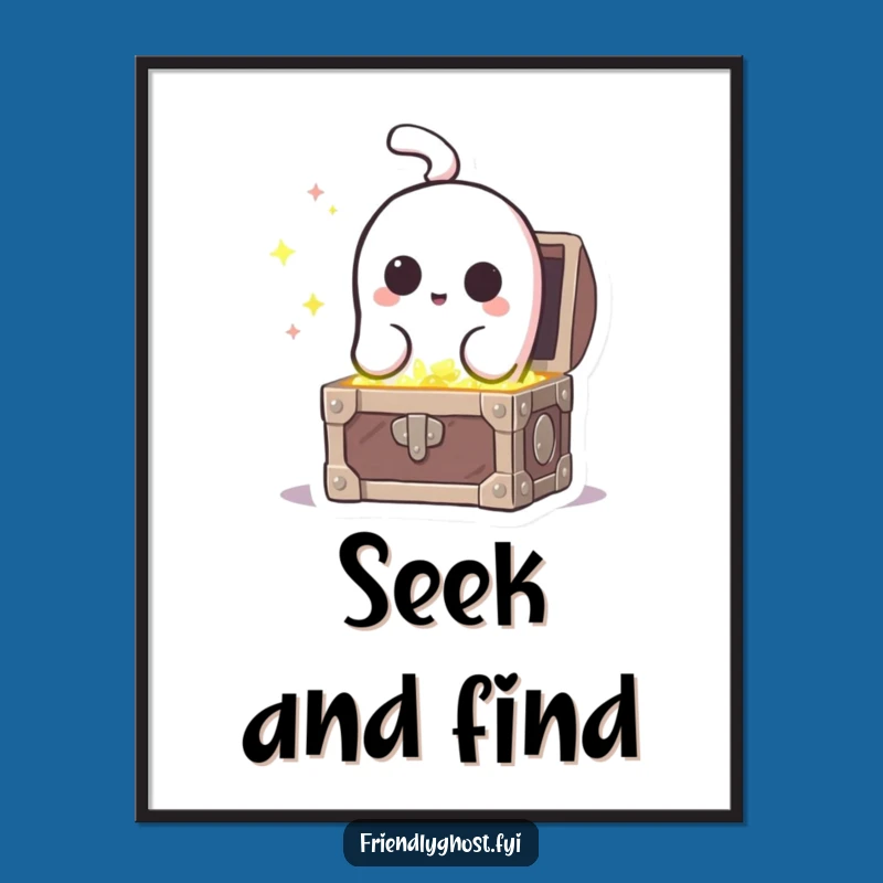 Funny Ghost Treasure Poster: Add Mystery and Sparkle to Your Walls!