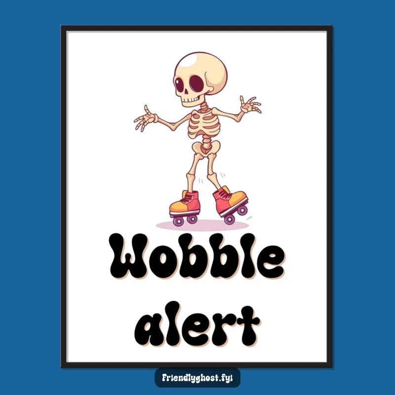 Funny Skeleton Skater Poster: Add Hilarious Movement to Your Walls