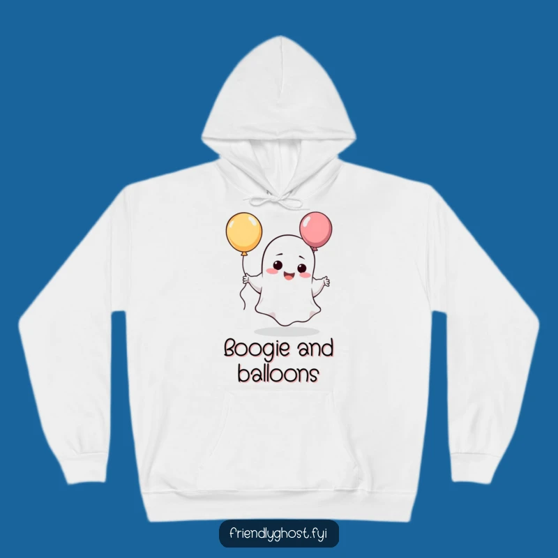 Funny Giggling Ghost Balloon Hoodie: Cozy & Silly Character Sweatshirt