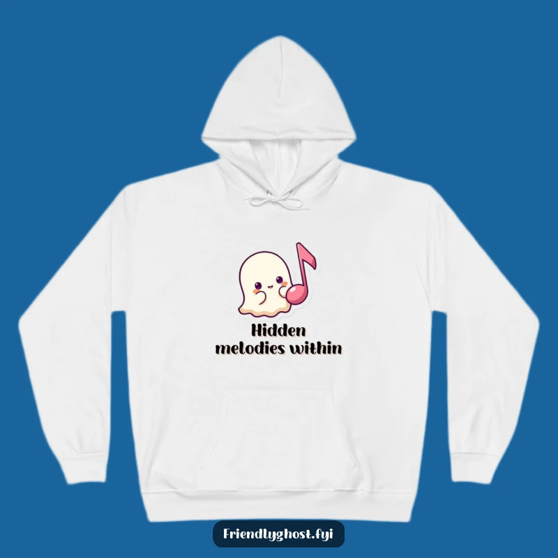 Funny Shy Ghost Music Hoodie: Cozy Peeking Comfort, Gentle Gift