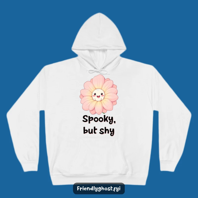 Funny Ghost Flower Hoodie: Cozy Spooky Peek in a Giant Smiling Flower Style