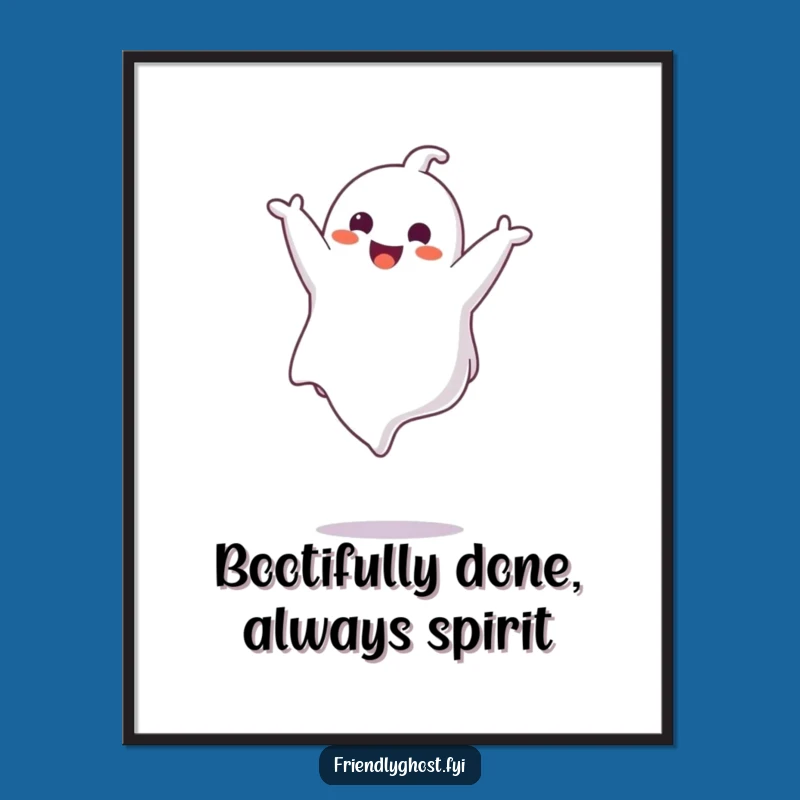 Decorate your space with this funny free printable wall art! Our joyful ghost is doing a delightful somersault, bringing a smile to any room. Print at home!