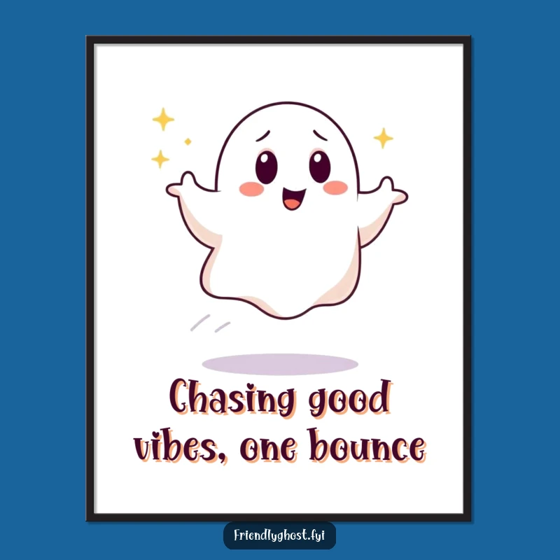 Free Printable Wall Art: Giggling Ghost, Fun Ghost Downloadable Art Gift