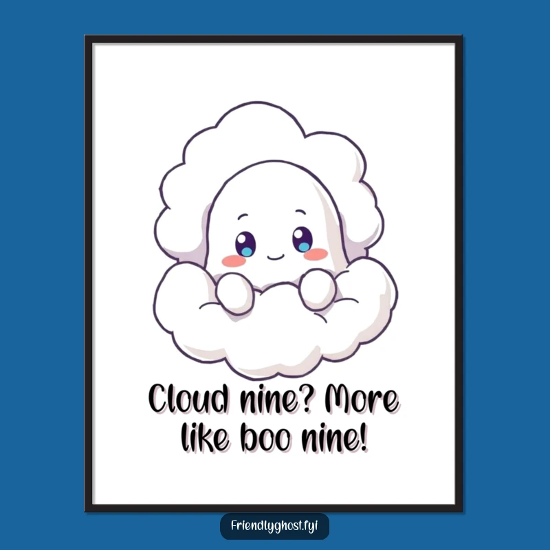 Free Printable Wall Art: Curious Ghost Peeking, Funny Ghost Downloadable Art Gift