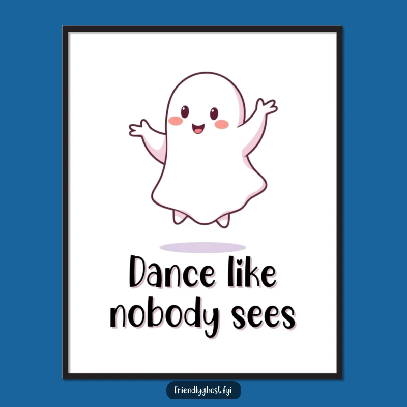 Free Printable Wall Art: Playful Ghost Pirouette - Funny Downloadable Dance Decor