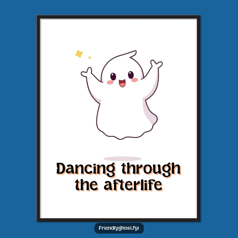 Funny Free Printable Wall Art: Dancing Ghost Pirouette, Downloadable Art!