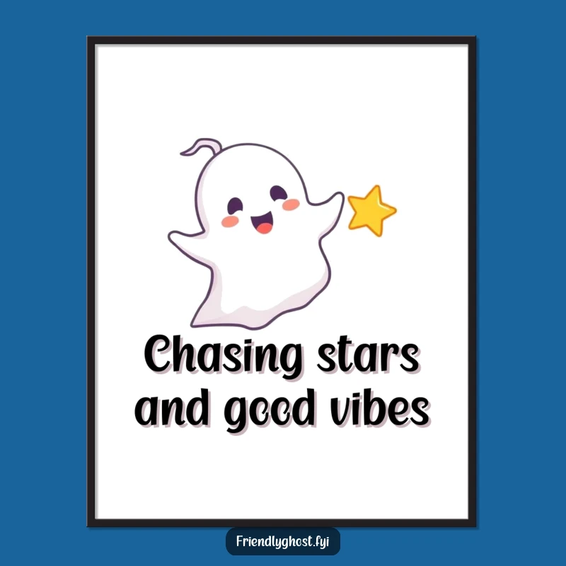 Free Printable Ghost Star Wall Art - Funny Playful Downloadable Decor