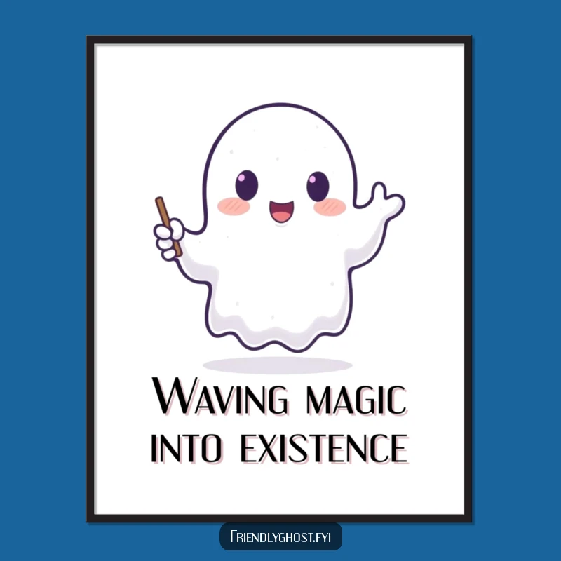 Free Printable Ghost Wand Art - Whimsical Magical Downloadable Decor