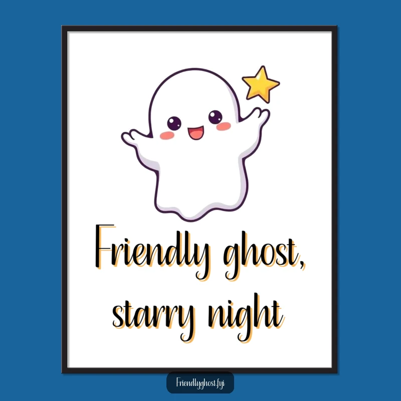 Free Printable Wall Art: Ghost Reaching for Star Downloadable Decor