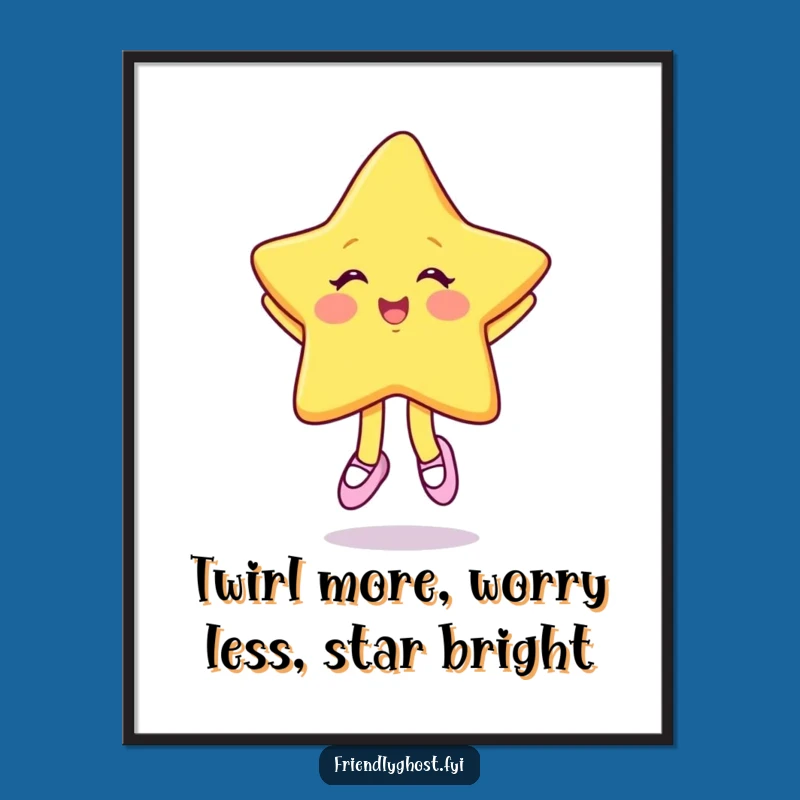 Free Printable Wall Art: Giggling Star Dancer - Funny Downloadable Art!