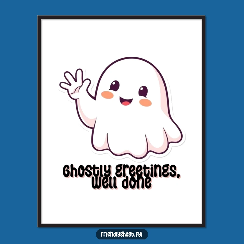 Free Printable Wall Art: Happy Ghost Waves - Energetic Decor