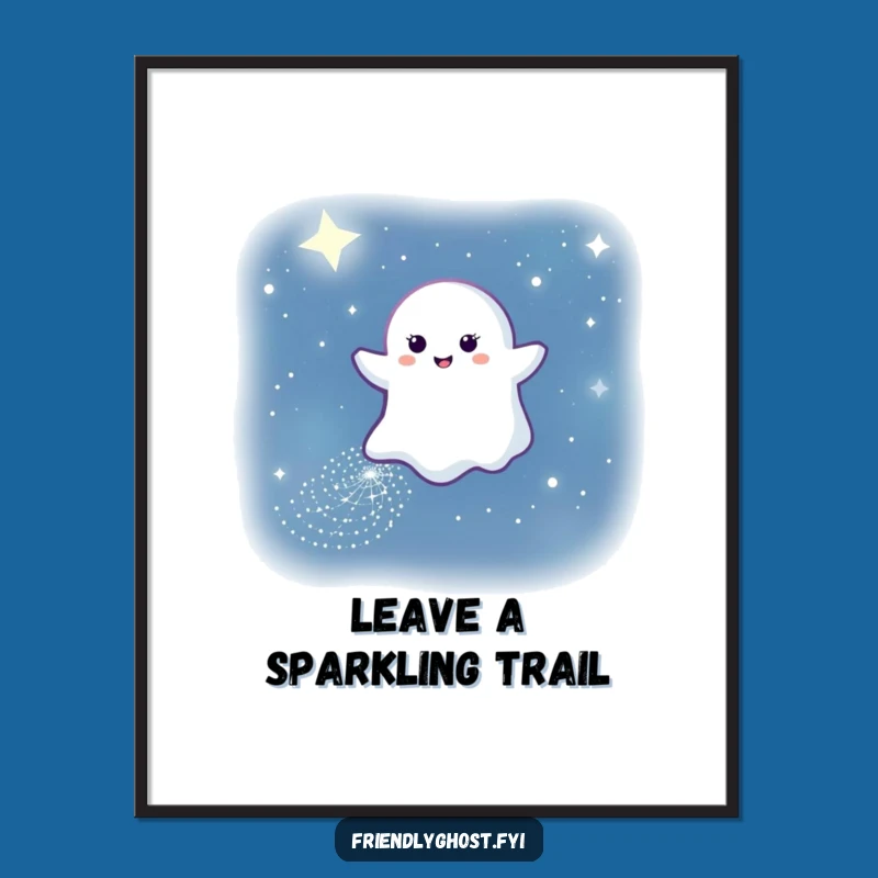 Free Printable Wall Art: Sparkling Ghost Night Sky Downloadable Decor