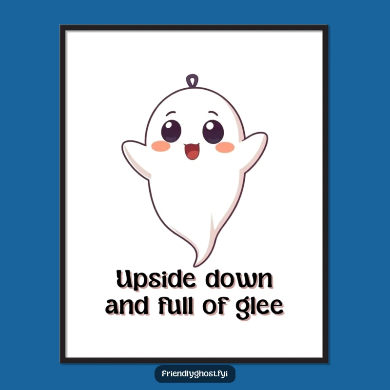 Free Printable Wall Art: Upside Down Giggle Ghost Downloadable Home Decor