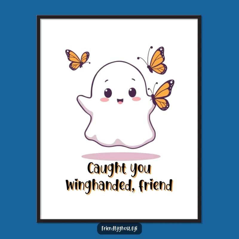 Funny Free Printable Wall Art: Ghost Butterfly Surprise - Quirky Decor!