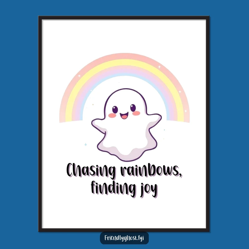 Funny Free Printable Wall Art: Ghost Rainbow Float - Quirky Decor Downloadable Art!
