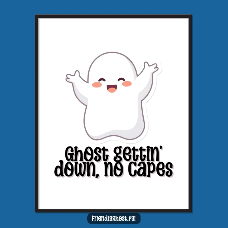 Funny Free Printable Wall Art: Giggling Ghost Silly Dance Downloadable Home Decor