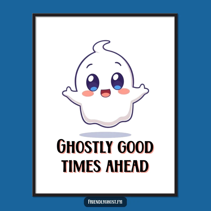 Funny Free Printable Wall Art: Surprised Ghost Jump! Whimsical Downloadable Art