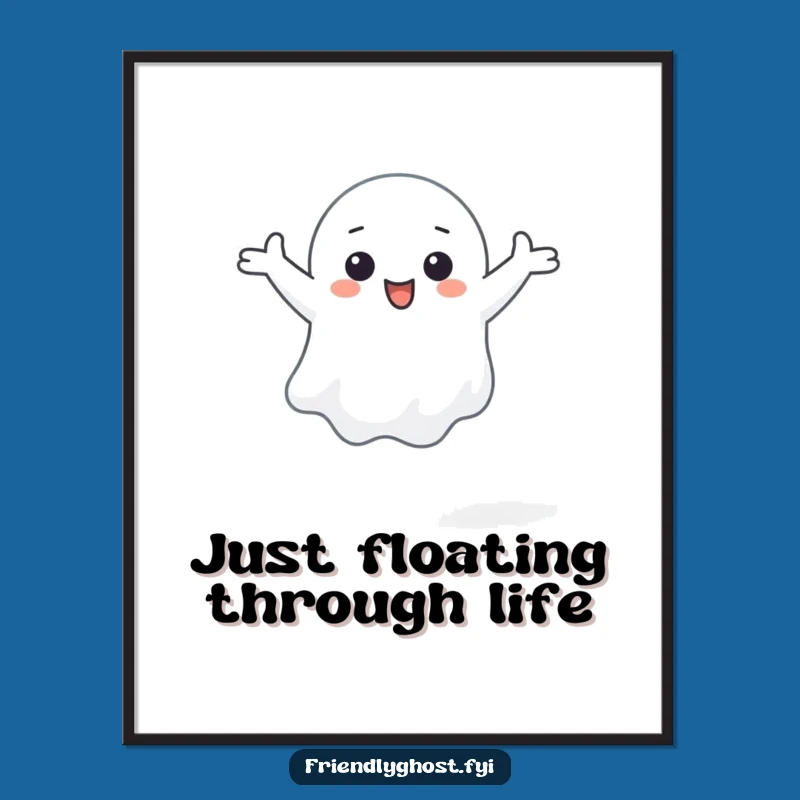 Happy Ghost Art Free Printable: Joyful Float Downloadable Wall Decor