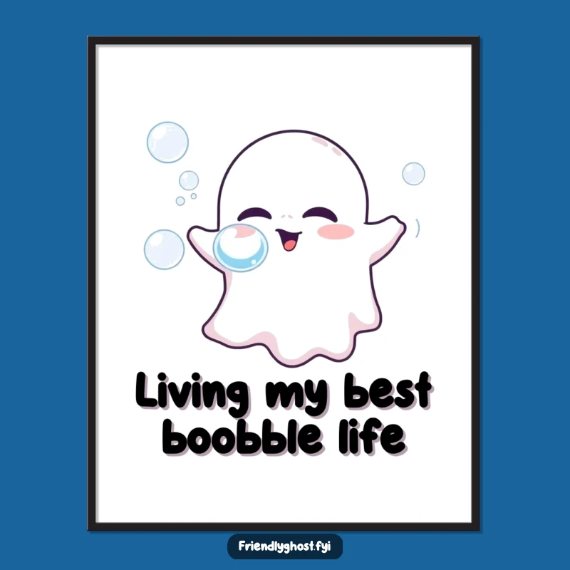 Funny Free Printable Wall Art: Ghost Blowing Bubbles - Quirky Decor Downloadable Art!