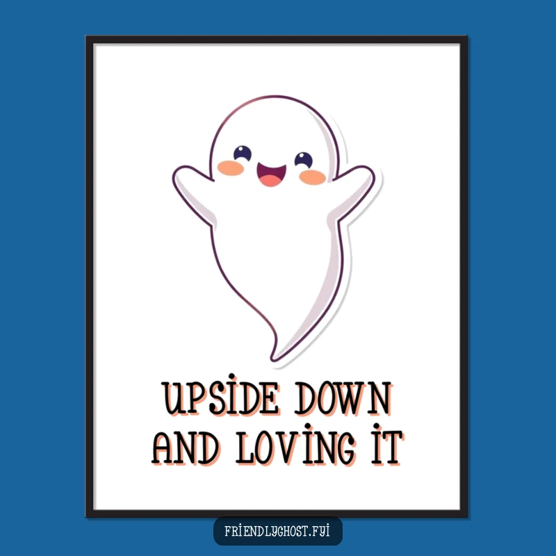 Free Printable Ghost Wall Art - Funny Upside Down Downloadable Decor