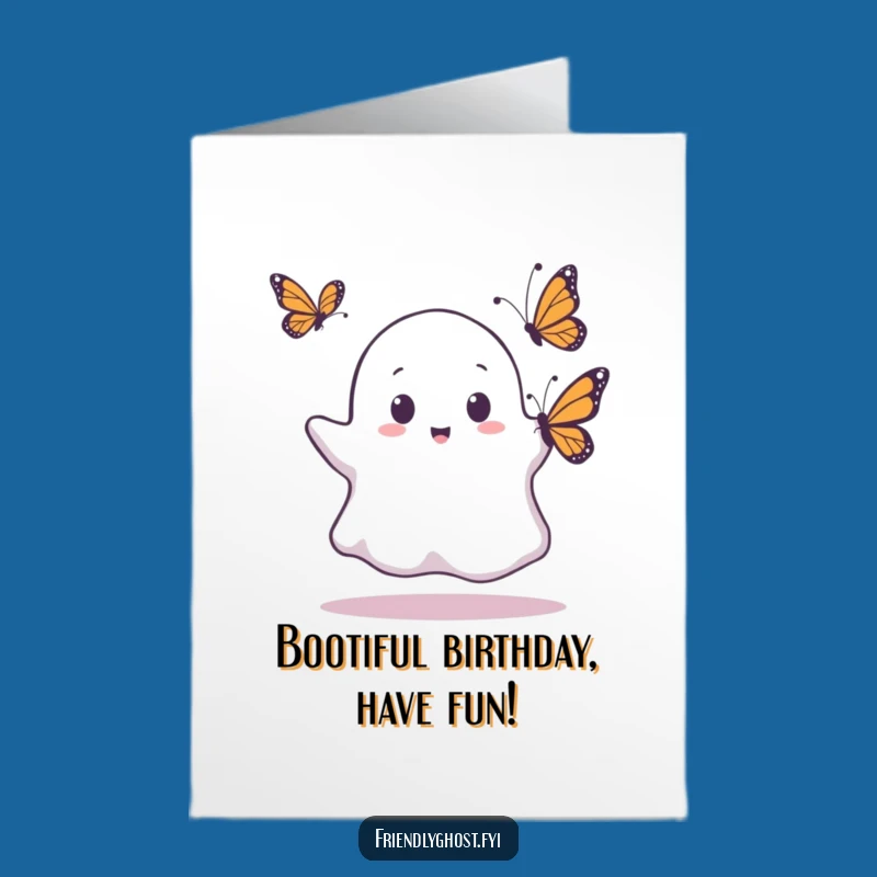 Funny Free Printable Birthday Card: Surprised Ghost Butterfly - Get Yours!