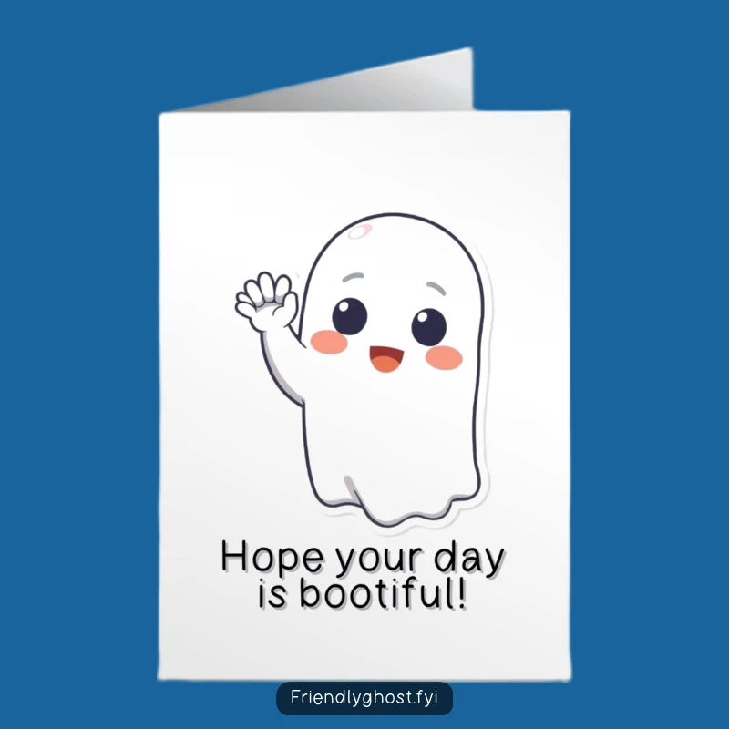 Free Printable Birthday Card: Friendly Ghost, Cheerful Downloadable Gift