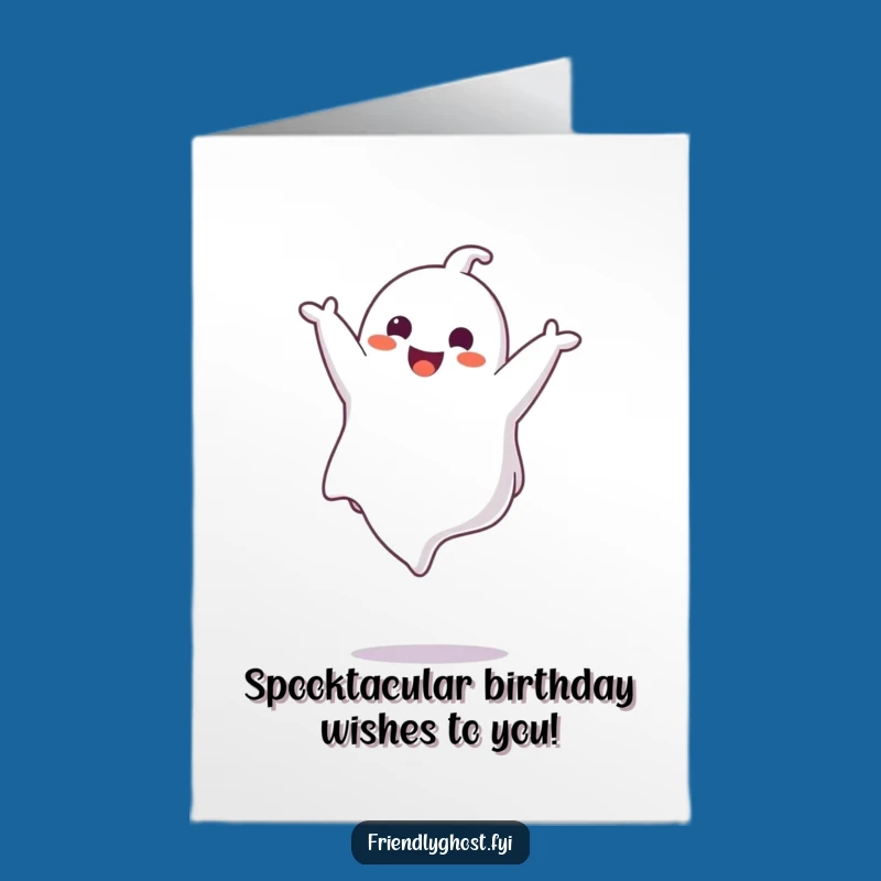 Get this hilarious and free printable birthday card featuring a ghost doing a somersault. It's a perfect print-at-home surprise for friends and family.