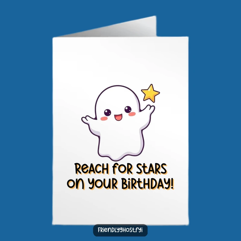 Free Printable Birthday Card: Ghost & Star Wish Funny Downloadable Gift