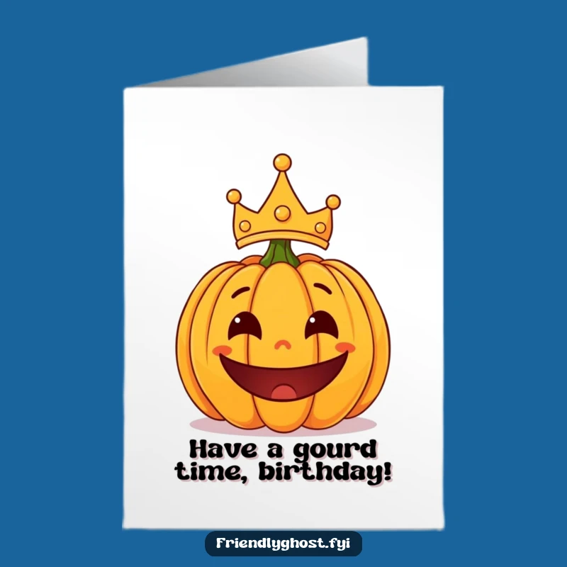 Free Printable Birthday Card: Surprised Pumpkin King Funny Downloadable Gift