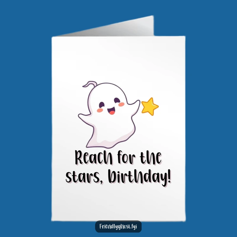 Free Printable Birthday Ghost Star Card - Funny Playful Downloadable Gift