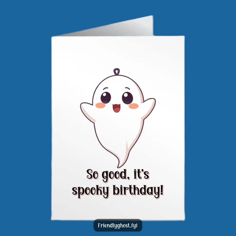 Free Printable Funny Birthday Card: Upside Down Ghost Giggle Downloadable Gift